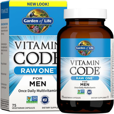 Vitamin Code Raw One for Men, Once Daily Multivitamin, 75 Capsules, One a Day Me