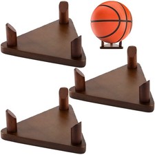 3Pack Wooden Ball Stand Holder Display Stand for Basketball Football Soccer Ball