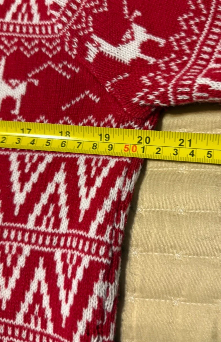 Ugly Sweater Christmas Party Llama 33 Degrees Pullover Red White Women Small