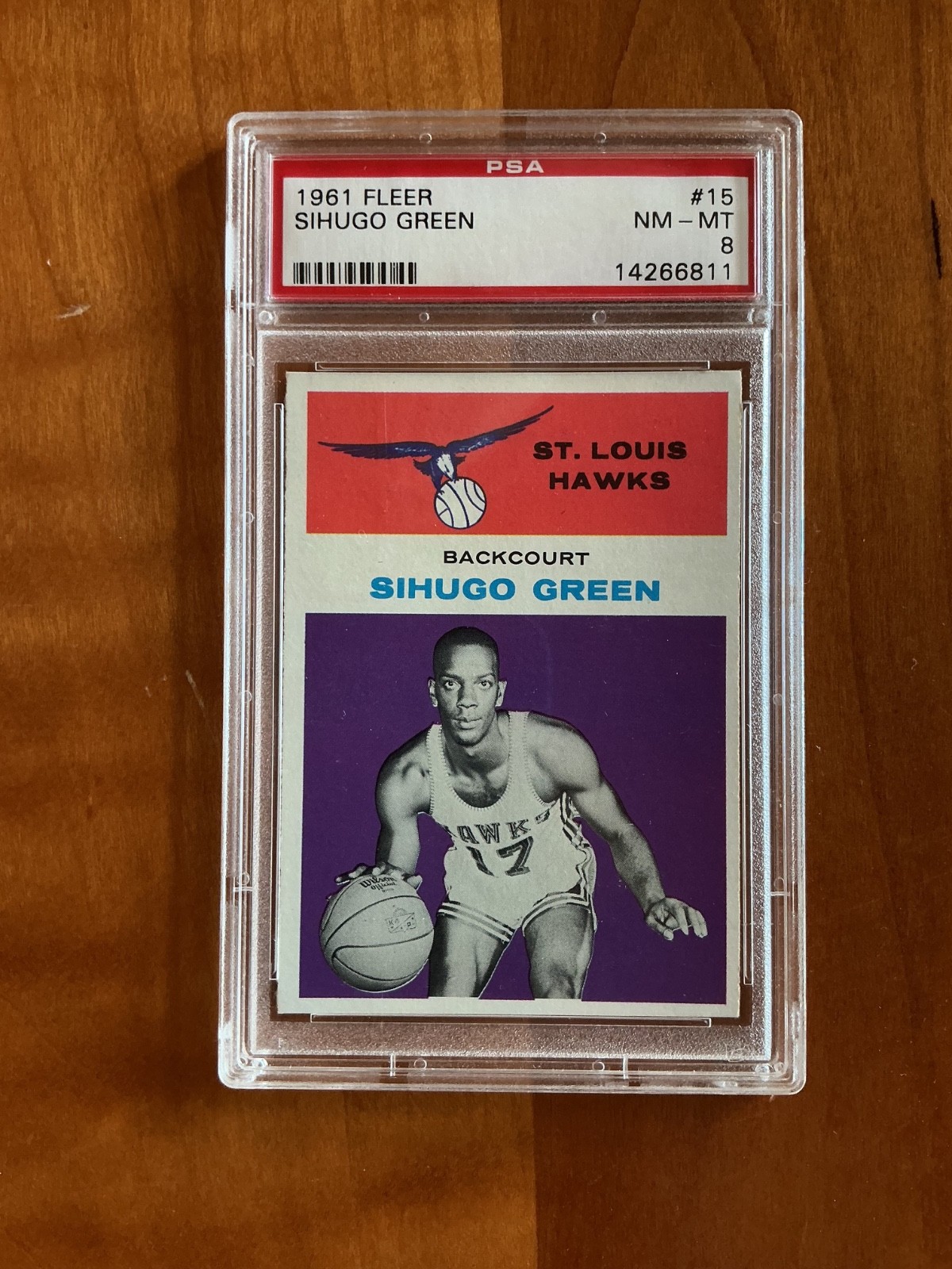 1961 Fleer Basketball #15 Sihugo Green PSA 8