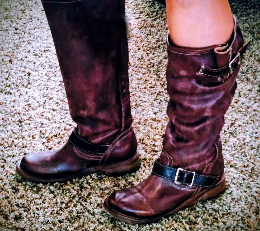 Botas Freebird Contra Talla 9 100% Cuero Marrón Envejecido Foto 2 de 4