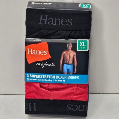 Hanes Originals 3 Pack Men's XL Tagless Superstretch Boxer Briefs X Temp Cooling