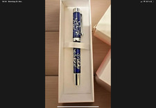 Miśnia Roller Pen Pen Długopis Atramentowy Niebieski / Srebrny Wzór cebuli Pudełko upominkowe