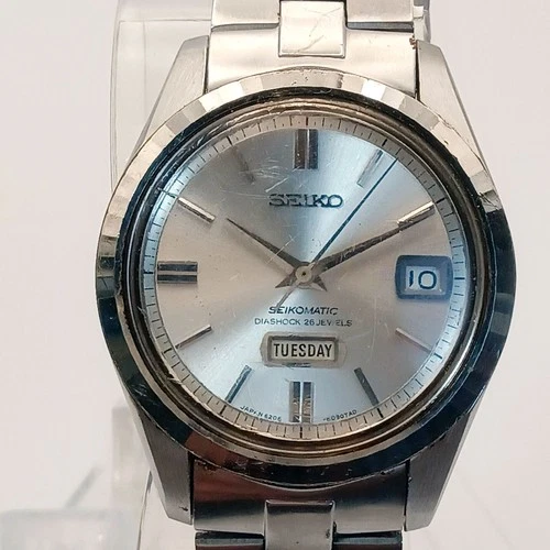 Seiko Matic 6206-8100 Men's Automatic Watch Day-Date 26Jewel Vintage Used