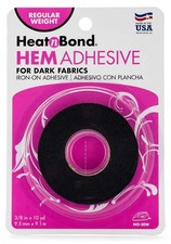 HeatnBond Hem Iron-On Adhesive, Regular Weight, Black 1, 
