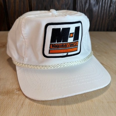 Vintage Golf Hat Magcobar IMCO Oil Drilling Rope White Strapback Golfer 80s