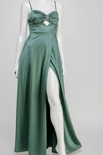 Jump Women's Juniors' Green Embellished Sweetheart-Neck Cut-Out Dress Sz 3/4