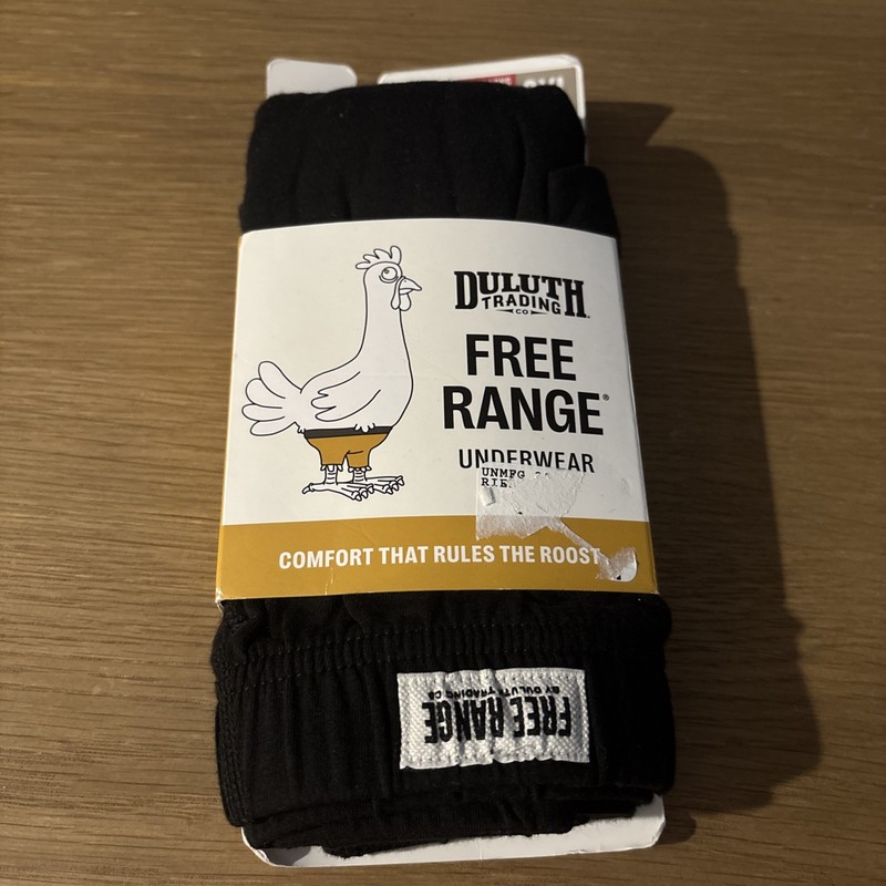 Duluth Trading Black Free Range Organic Cotton Extra Long Boxer Men’s Size 3 Xl