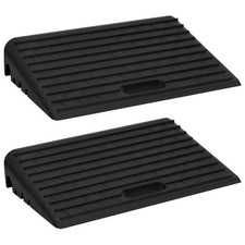 WALPLUS Kerb Ramps 2 pcs Rubber Driveway Access 50x30x11 cm Black