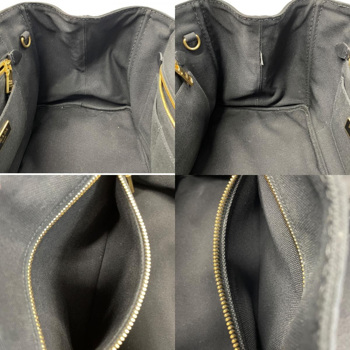 PRADA Canapa M BN2642 Black GD Hardware Canvas Shoulder Bag Women s Used from ja thumbnail 8