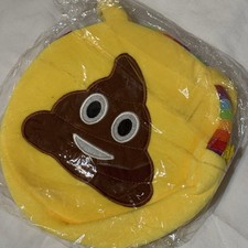 Brand New Emoji Plush Expression Handbag   Poop Emoji Purse with Rainbow Strap