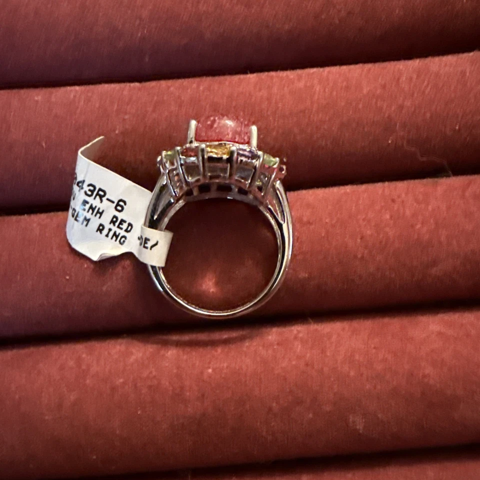 ANILLO PLATA ESTERLINA JADE Y MÚLTIPLES PIEDRAS PRECIOSAS Foto 3 de 4