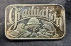 Graduation Silver .999 Fine 1 Troy Ounce Bar Bullion Globe Diploma  Perfect gift