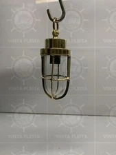 Retro Style Long Vintage Brass Cargo Ship Pendant Light for Ceiling Decor