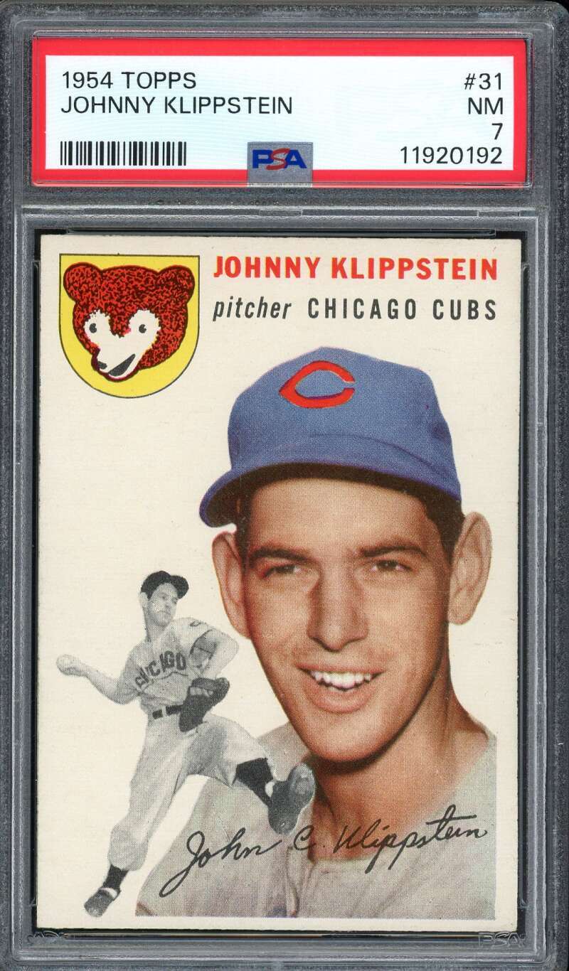 1954 Topps 31 Johnny Klippstein PSA 7 11920192