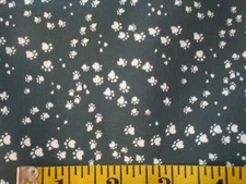 1 Fat Quarter Cotton Fabric Slate Dark Blue Green Cat Paws Dear Stella 21" x 18"
