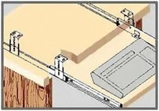 14" Under Counter Keyboard Slide - 50 lb - Includes 4 Mounting Brackets & 4 Scre