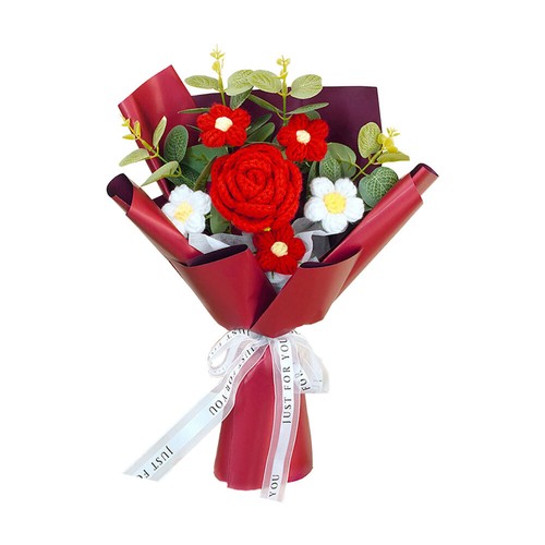 Crochet Flower Bouquet Rose Handmade Knitted Eternal Flowers Bouquet GV - Picture 17 of 18