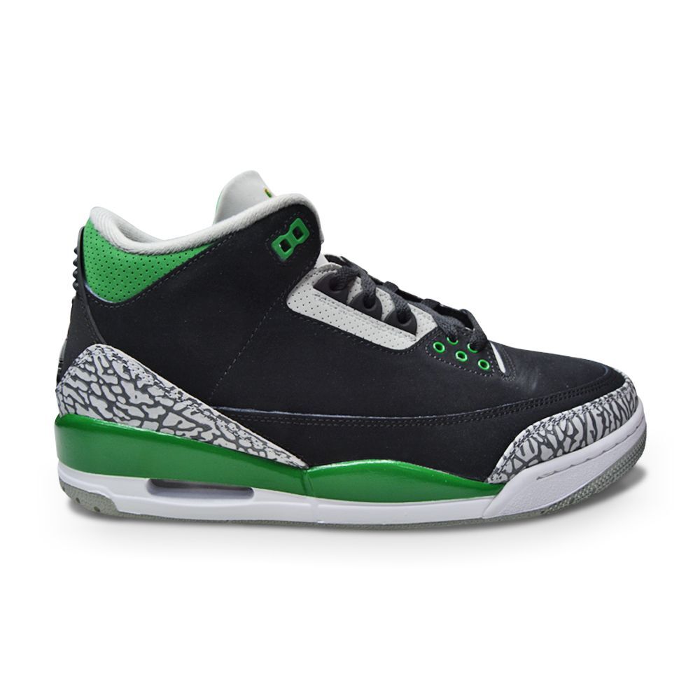Кроссовки Nike Air Jordan 3 Retro (GS) - 398614 030 - Черный, Сосново-зеленый, Серебристо-белый