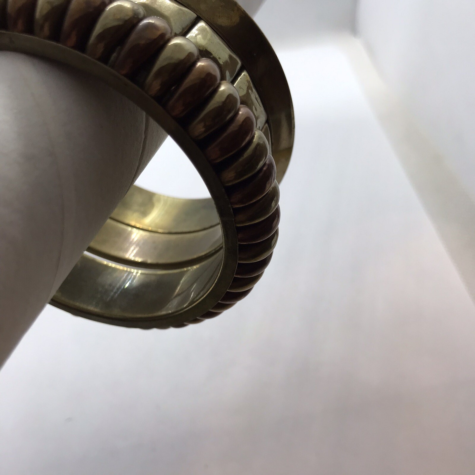 Vintage Bracelets Brass Boho Bangle Stack lot of … - image 8