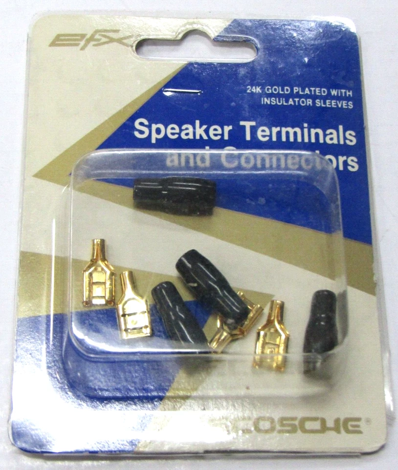 Terminales y conectores de altavoces Scosche chapados en oro 24K con funda aislante 16GA. Foto 4 de 4