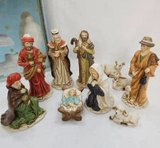 Nativity Set Christmas Traditions 10-Piece Hand Painted 6.5" Tall Franks Nursery
