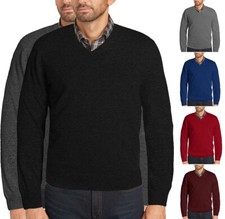 Men's Premium Microfiber Slim Fit Dress V-Neck Casual Pullover Sweater