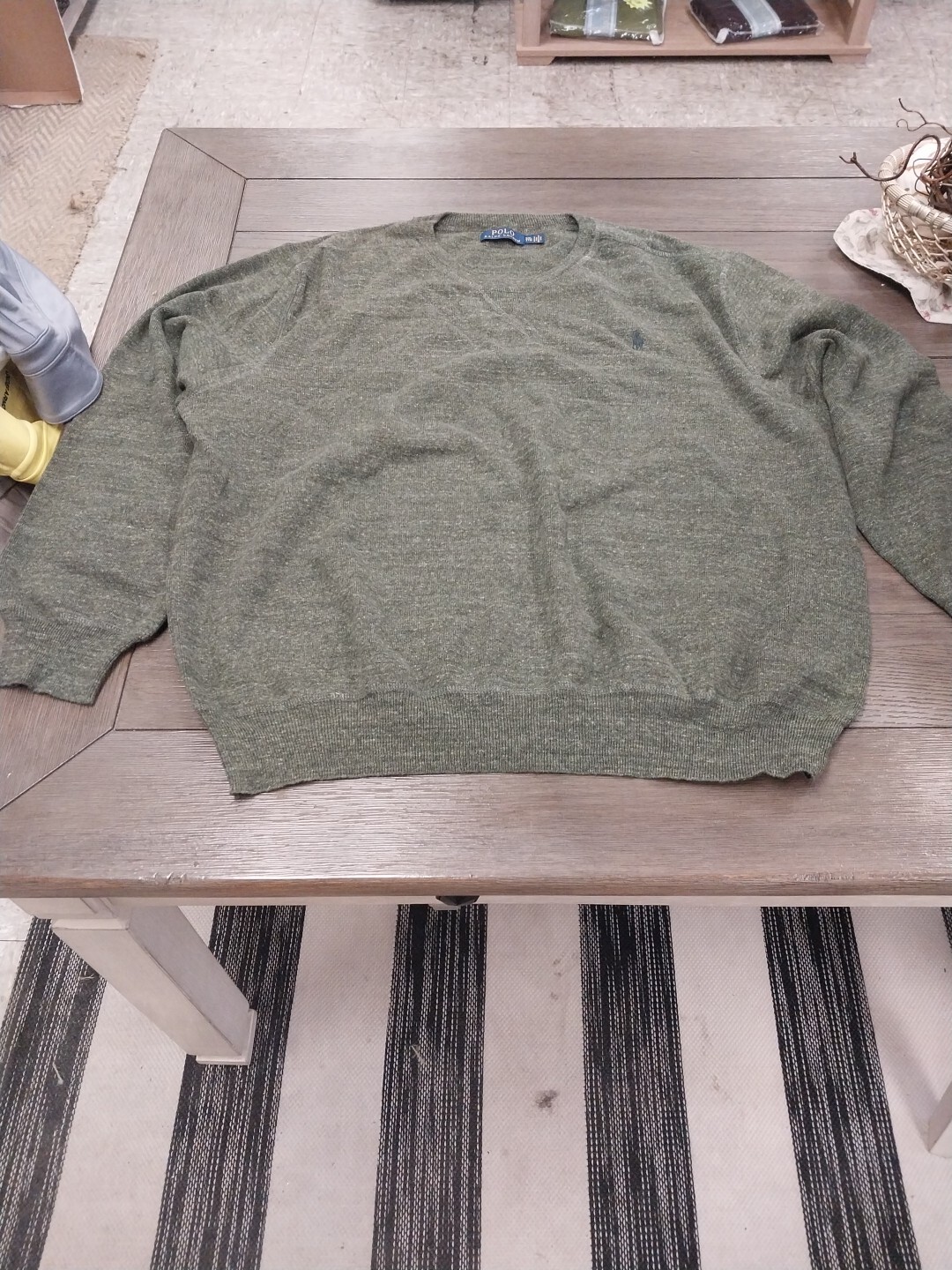 Ralph Lauren Polo Adulto XXL Maglione Verde Oliva Pony Outdoor Felpa Uomo Vintage