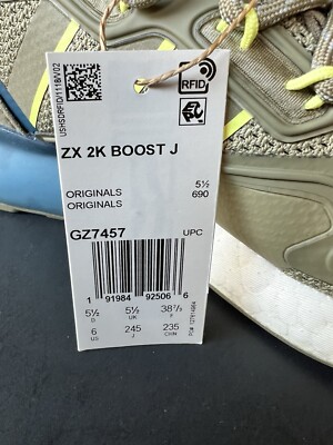 Adidas Boys ZX 2K Boost Green Shoes GZ7457 6US Boy Size NWB | eBay