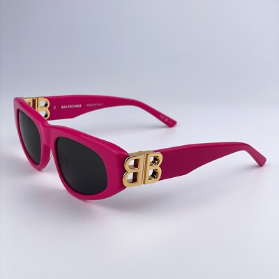 Balenciaga Women Sunglasses Pink Gold Logo Grey Cat Eye  display picture 3