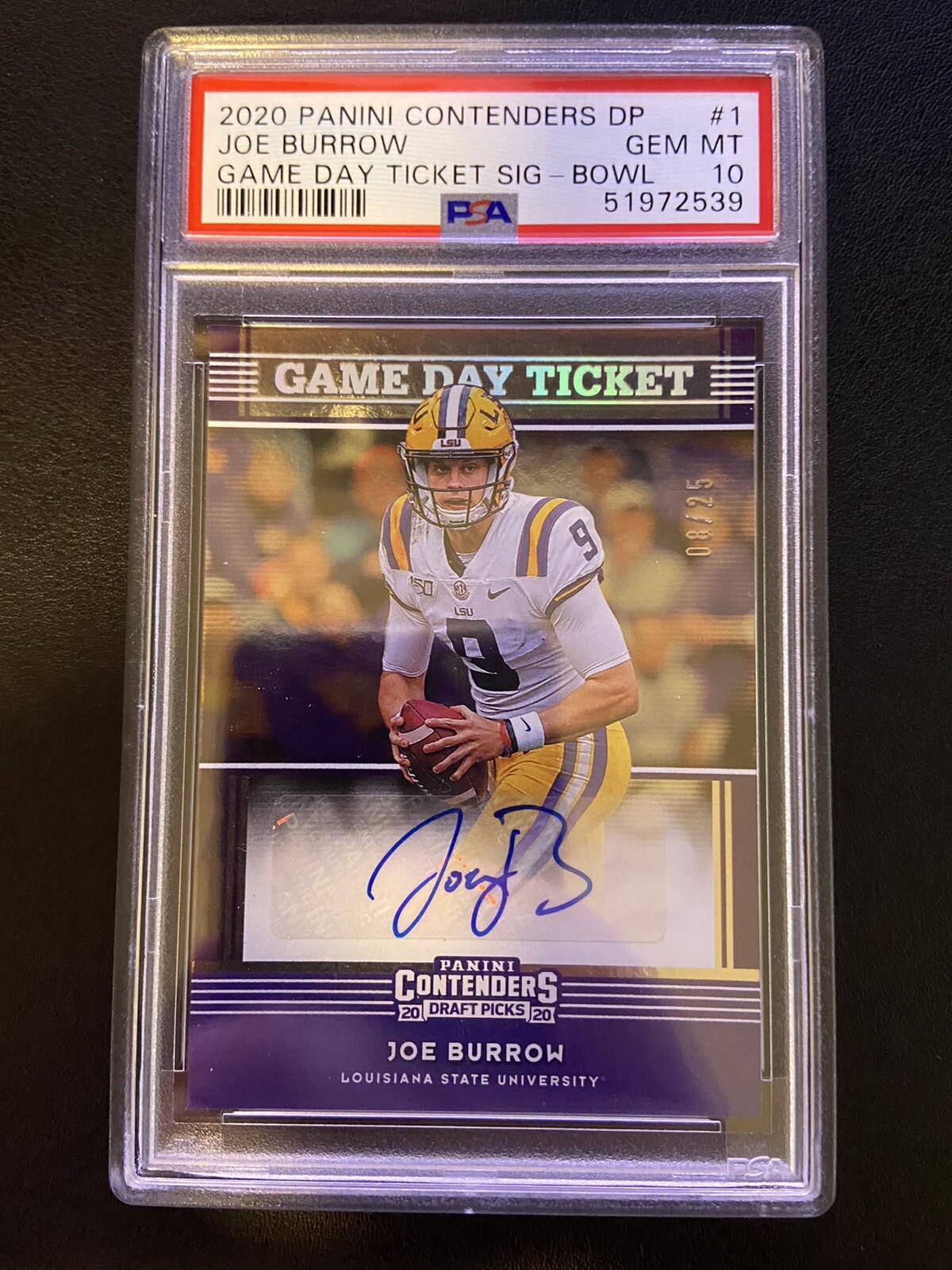 Joe Burrow Panini Contenders Draft Picks Game Day Ticket Signatures #1 Bowl