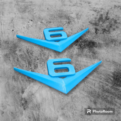 SILVER - Classic V6 emblem HotRod- 3D printed badge - Project Howe