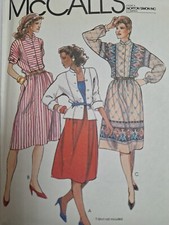 Top Skirt 12 McCalls 7858 Sewing Pattern VTG Below Knee Button Up Shirt Double