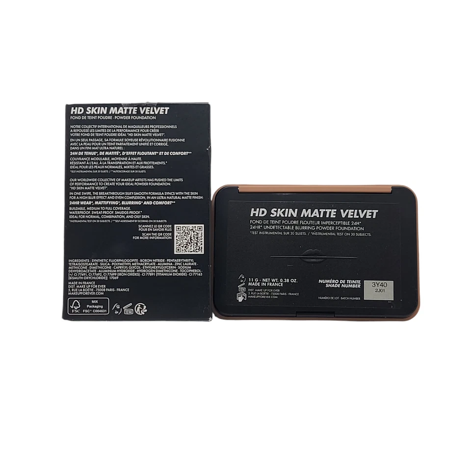 Make Up For Ever HD Skin Matte Velvet Blurring Powder Foundation 3Y40 Warm Amber - Image 4 of 4