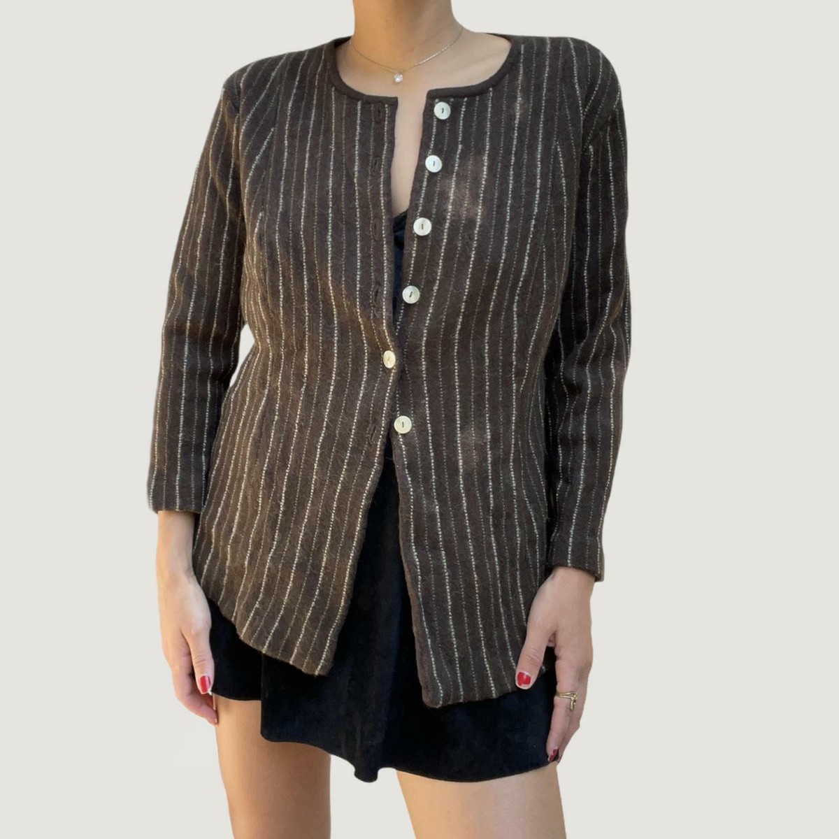 Alpaca Wool Ethical Peruvian Connection Striped Knit Cardigan!!