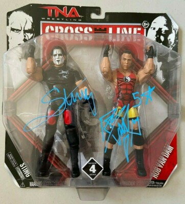 Signed Autographed TNA STING vs RVD ROB VAN DAM 2 Pack Wrestling 