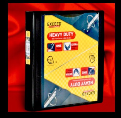 Exceed Heavy Duty Binder 1.5  with One Touch Open Front/Side Windows (black)