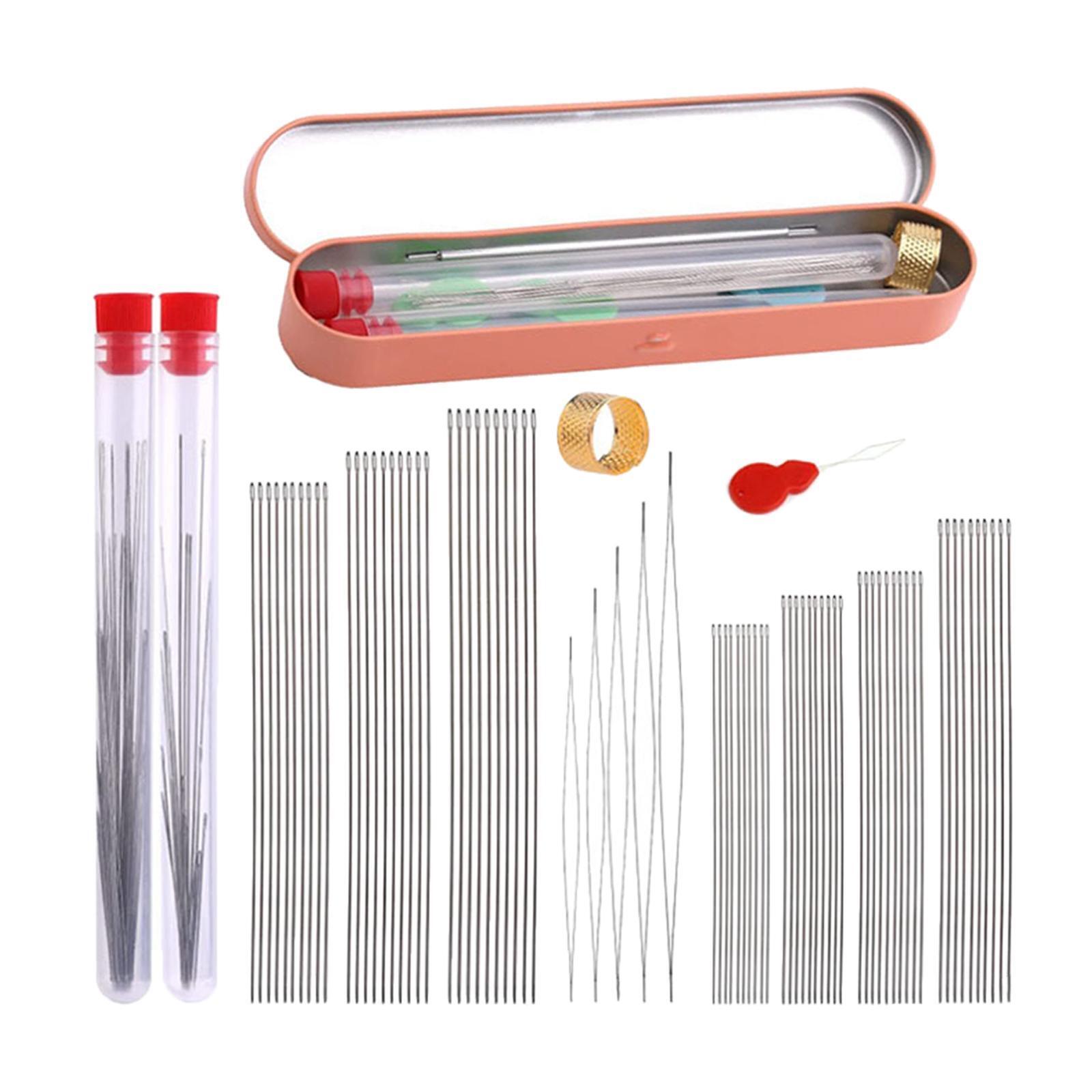 Beading Needles Set with Needle Bottle Stainless Steel Practical String ...