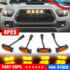 4x TRD Pro Raptor Style Amber Lens LED Grille Light For 2016-2019 Toyota Tacoma