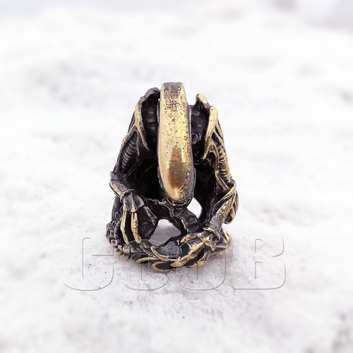 UNIQUE Bronze Bead Beads Charm Pendant ALIEN for Knife Lanyard Paracord Bracelet - Picture 11 of 11