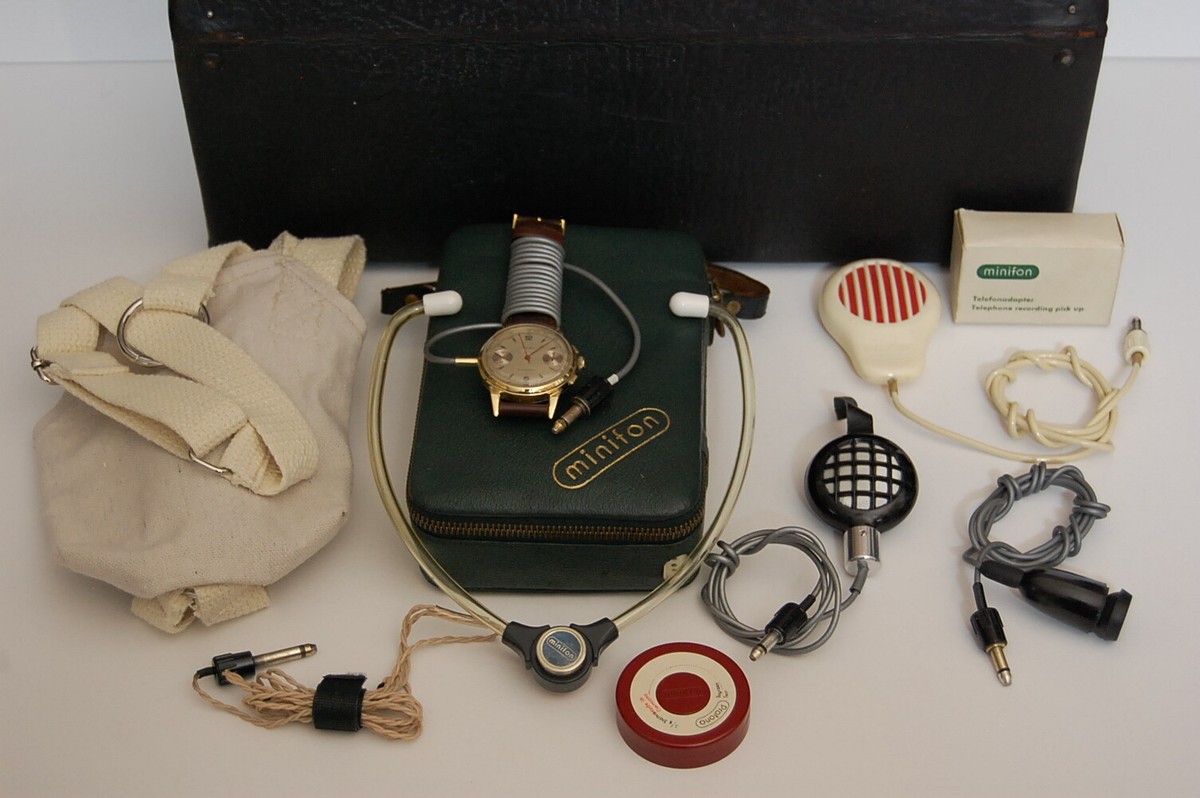 Vintage Minifon Protona Mi-51 Spy Recorder and Microphone