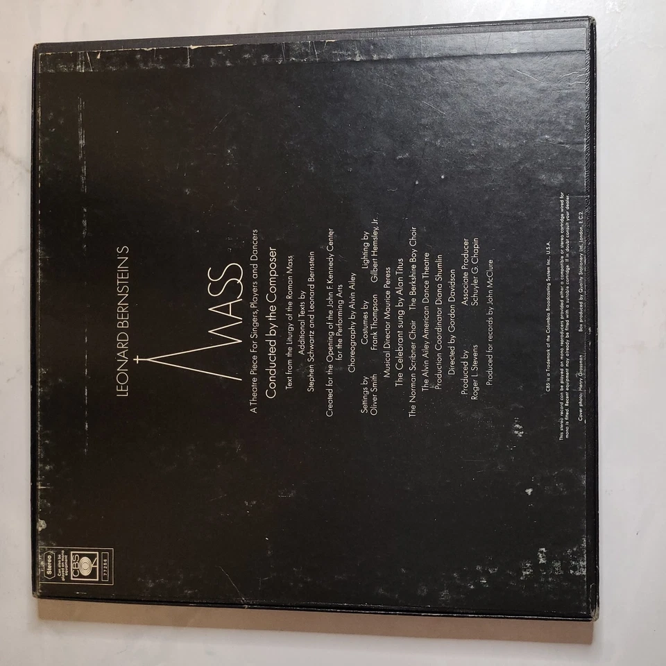 CBS 2 LP box set 77256: Bernstein - Mass / Bernstein  EX - Image 2 of 4