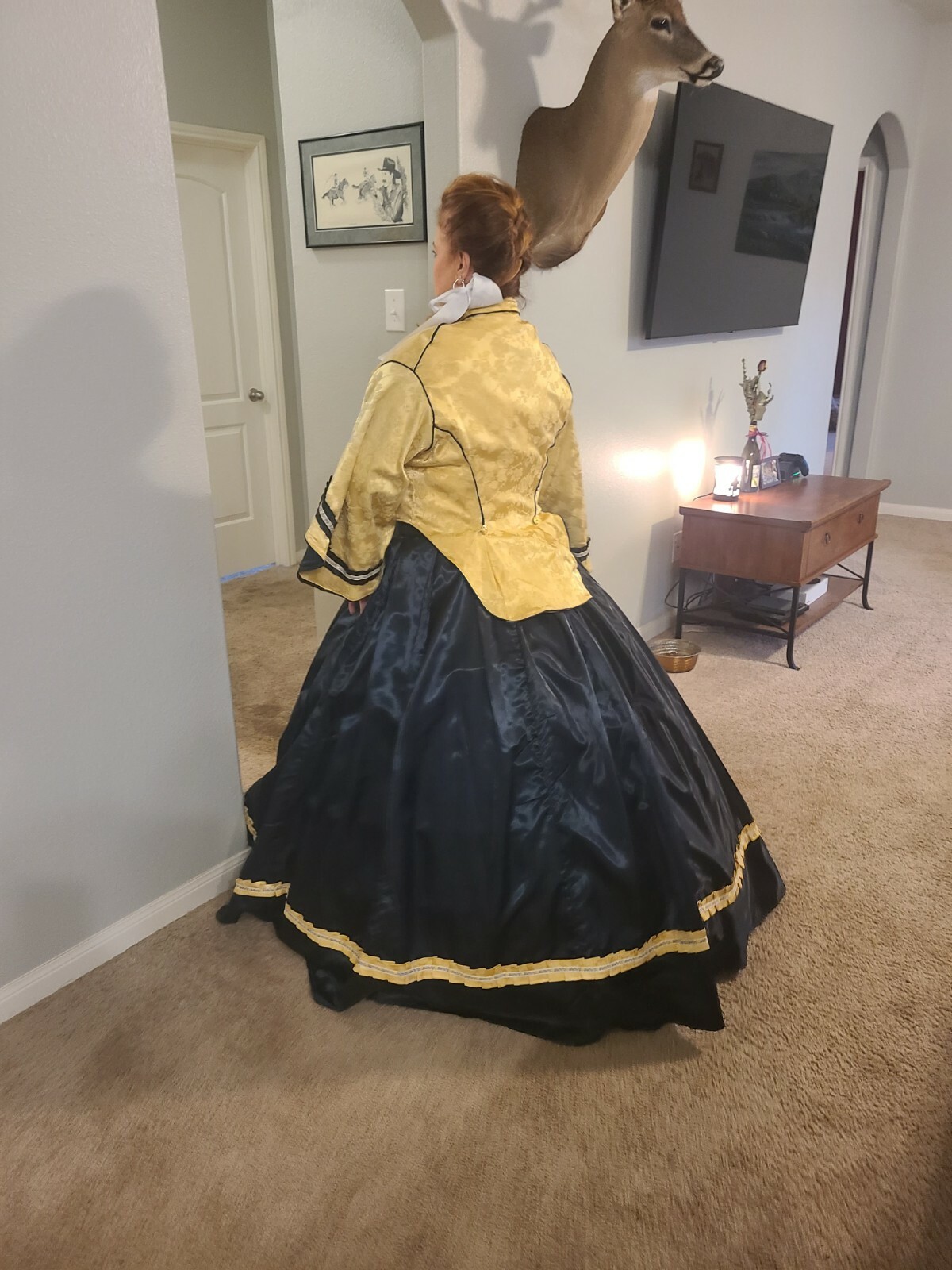 Civil War Ball Gown Yellow/Black Gem