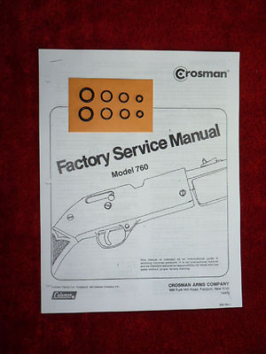 Crosman 760 Rifle Two (2) O-Ring Seal Kits + Factory Service Manual +  Guide