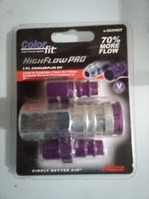 Milton Colorfit  Highflowpro Coupler & Plug Kit - (V-Style Purple) - 1/4'' Np...