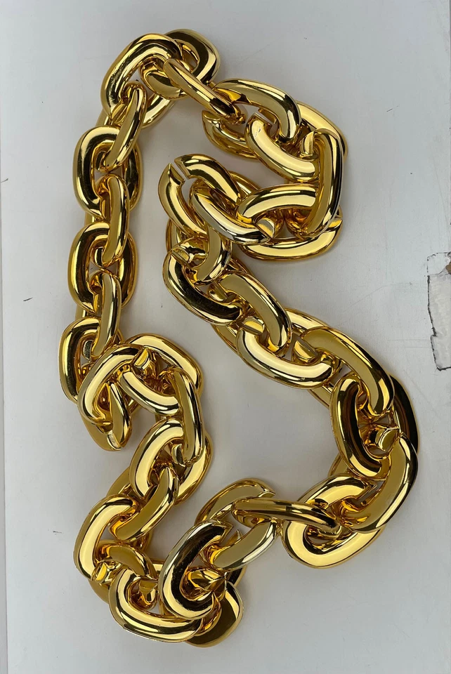 New OKLAHOMA SOONERS Jumbo Gold Big Fan Chain Necklace Foam USA COL - Image 4 of 4