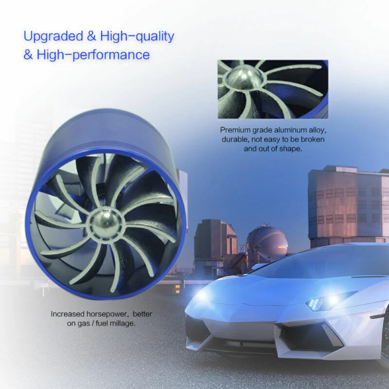 Ventilador de admisión de filtro de aire turbo cargador turbina sobrealimentador individual para automóvil ahorro de combustible Foto 2 de 4