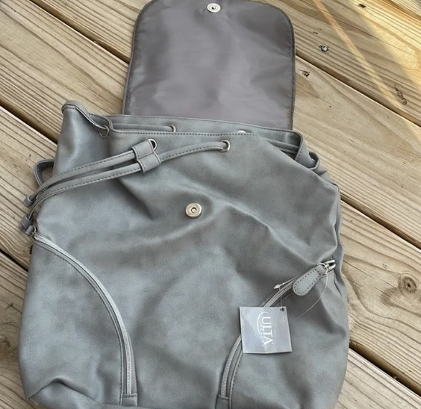 ULTA Rustic Gray Faux Leather Mid-Size Back NEW | eBay display picture 1