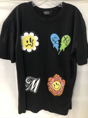 Disney Bunk d T-shirt Med Black With 4 Images Boohoo Man Unisex