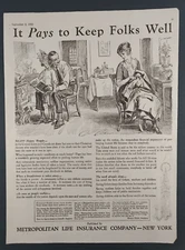 1922 Metropolitan Life Insurance Co. New York Print Ad Collier's Happy Couple